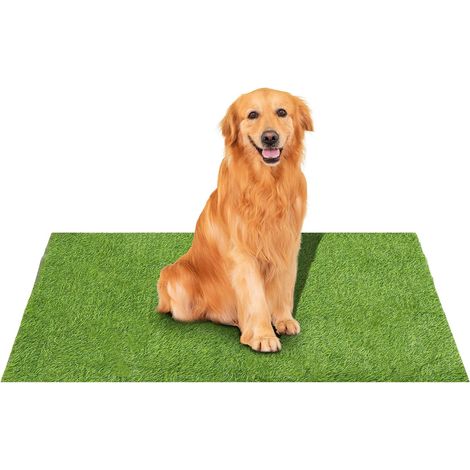 Tapis de gazon pour chien, fonction d'évacuation rapide, tapis de gazon artificiel pour l'intérieur et l'extérieur, résistant à l'usure, facile à nettoyer, convient aux animaux de taille moyenne à gra (1/5)