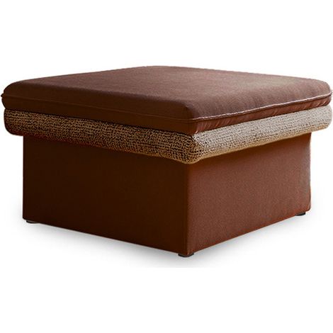 Wilson - pouf avec rangement en tissu et tissu texturé - terracotta (1/5)