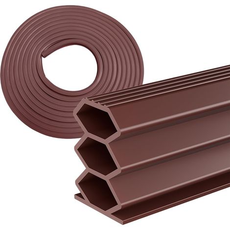 Brown Self-Adhesive Sealing Strip 12 x 10 mm 6 m, Rubber Seal for Doors and Windows, Waterproof Soundproofing Anti-Collision (Brown, 12 mm x 10 mm x 6 m) (1/5)
