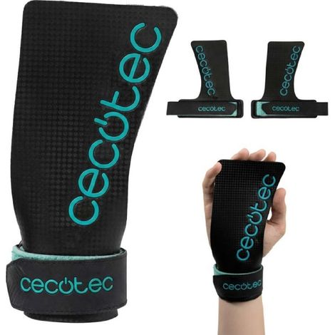 Cecotec Agarre de Cuero Gimnasio - Grips - Calleras - Drumfit Hand Grips. Capa de Piel Sintética, Protección Máxima
