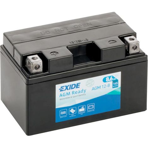 Batterie moto Exide AGM12-8 YTX9-BS YTZ10S 12v 8.6ah 145A