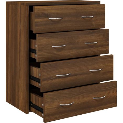 vidaXL Buffet mit 4 Schubladen 60x30,5x71 cm Braun Eiche