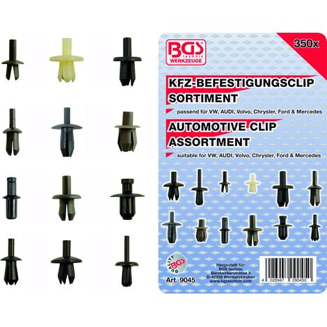 Assortimento BGS Technic 350 clip di fissaggio, VW, Audi, Ford, Mercedes