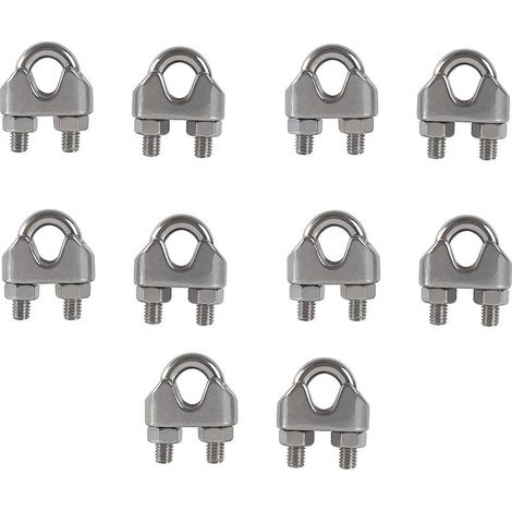 M6 Serre-Câbles Etrier U Boulon Clip De Câble 304 Acier Inoxydable Selle De Pince De Câble Câble Métallique Clips Pour Etendoir Linge Exterieur10pcs (1/5)