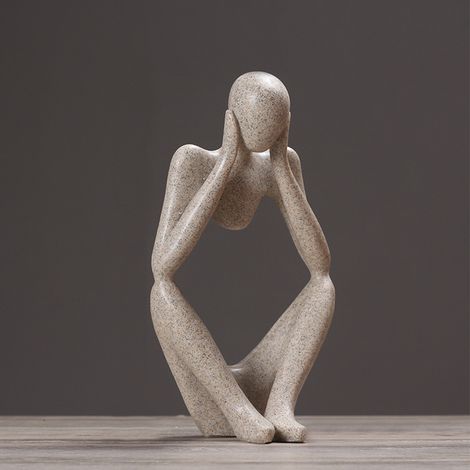 Resin Sculpture Art Abstract Meditator Statue (1/5)