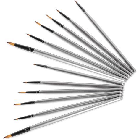 12 Pièces Pinceaux Aquarelle Nylon pour Étudiants en Art - Outils Peinture Ligne Crochet (1/5)