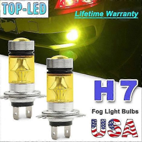 Kit de conversion pour phares antibrouillard/feux de jour à LED jaunes H7 100 W 3000 K (1/5)