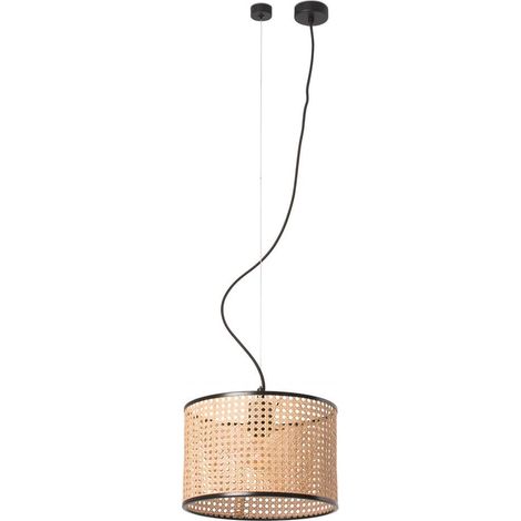 MAMBO Hängelampe schwarz/rattan ø320 64314-48 (1/4)