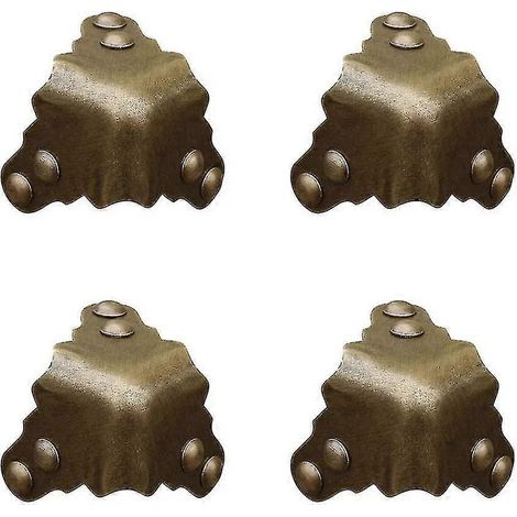 4 protections d'angle vintage en laiton pur pour boîte à bijoux de bureau ou boîte cadeau (trois côtés) (1/5)