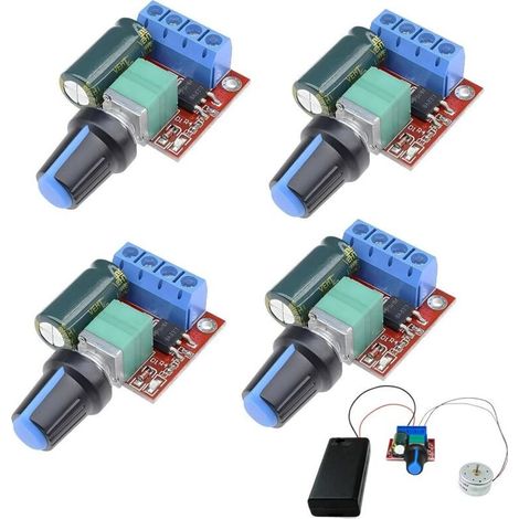 4 Pièces Contrôleur De Vitesse Pwm Regulateur De Vitesse Moteur Contrôleur,Potentiometre 12v,Variateur 12v,5v-35v 5a,Commutateur De Commande Réglable Avec Bouton De Contrôle De Vitesse (1/5)