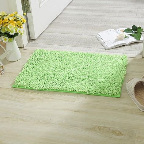 Tapis de Salle de Bain, Chenille Super Absorbant Antidérapant Confortable Tapis de Salle de Bain Tapis de Salle de Bain Tapis de Douche (5080cm, Vert) (1/3)