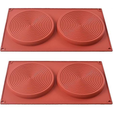 2 moules à gâteaux ronds en silicone pour la cuisson (1/3)