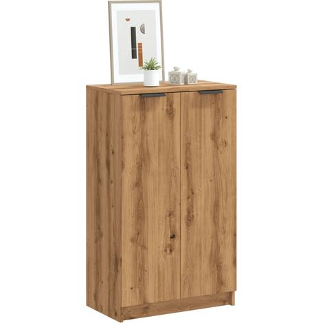 Vidaxl – Armoire à chaussures chêne artisanal bois d'ingénierie – Dimensions 59 x 35 x 100,5 cm – Grand espace de rangement – Facile à entretenir