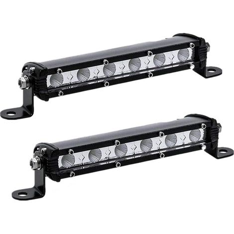Phare de travail LED extra plat 18W 12V (18 cm) - Projecteur LED longue portée pour voiture, 4x4, moto et remorque (1/5)