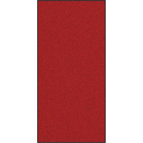 Tapis d'entrée rectangulaire moderne 120 x 250 cm capacité anti-salissure style élégant en polyamide rouge (1/5)