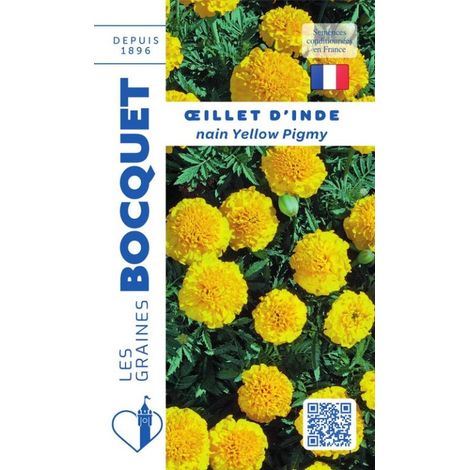 Oeillet d'Inde nain Yellow Pigmy jaune citron - 1,2g