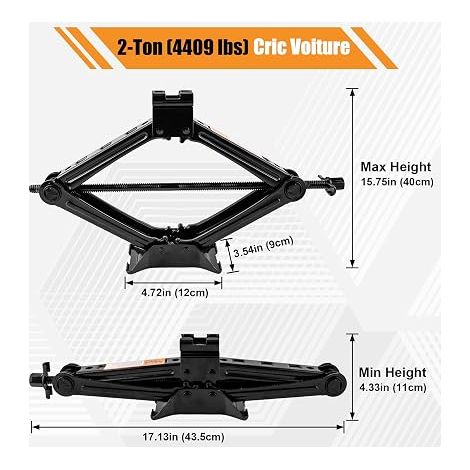 Cric Voiture cric à Ciseaux Portable Universel pour Voitures et SUV (1/4)