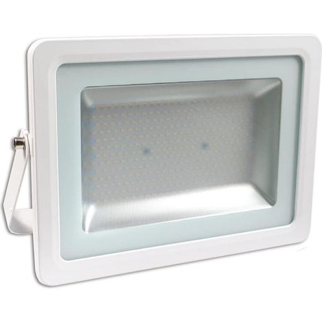 Faro led slim esterno ip65 scocca bianca 150 watt luce naturale 4000k proiettore