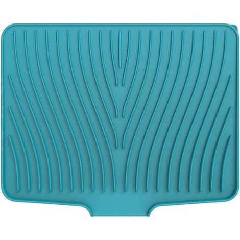 Ergonomischer Wäscheständer – Küchenabtropfmatte – Küchenorganisation – Schräger Wasserablauf – 40 x 33 cm – Grau (1/5)