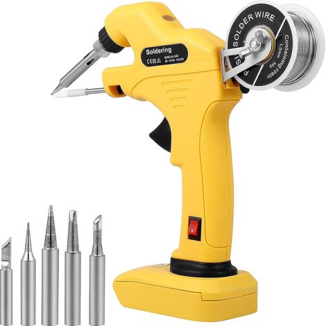 Mu Kit de fer à souder 30w 18-24v 200-480 Fer à souder sans fil à température réglable chauffage rapide Outil de soudage alimenté par batterie pour la comp (1/5)