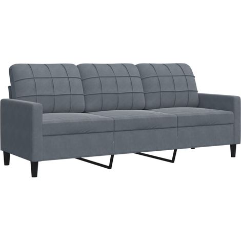 vidaXL 3-Sitzer Sofa Dunkelgrau 180 cm Velvet