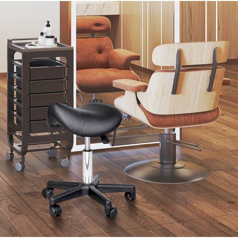 Tabouret à roulettes réglable 45-55 cm noir OKMYHOME (1/5)
