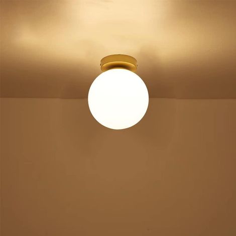 Moderne Deckenleuchte, kugelförmige Pendelleuchte aus Eisen und Glas, Innenbeleuchtung, E27-Glühbirne, Deckenleuchte für Wohnzimmer, Schlafzimmer (klein)