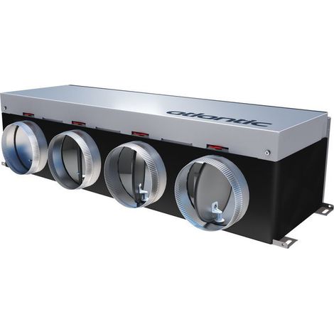 Atlantic – Plénum Shogun Navizone 200 S4 4 registres motorisés Ø200mm – Régulation pièce par pièce – Compatible multisplit jusqu'à 2 unités