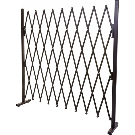 Grille de barrière grille à ciseau grille de protection des animaux extensible aluminium marron hauteur 153 cm largeur 32-265 cm 040006984 (1/5)