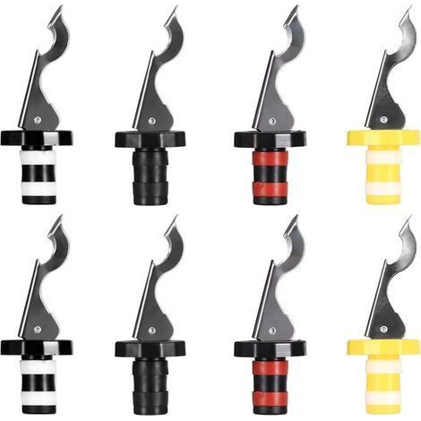 carmdering - Bouchon de vin en acier inoxydable - Lot de 8 bouchons de vin - Bouchons de bouteille - Bouchon de boisson manuel - Bouchons de vin réutilisables - Crée un joint hermétique - Couleurs div (1/5)