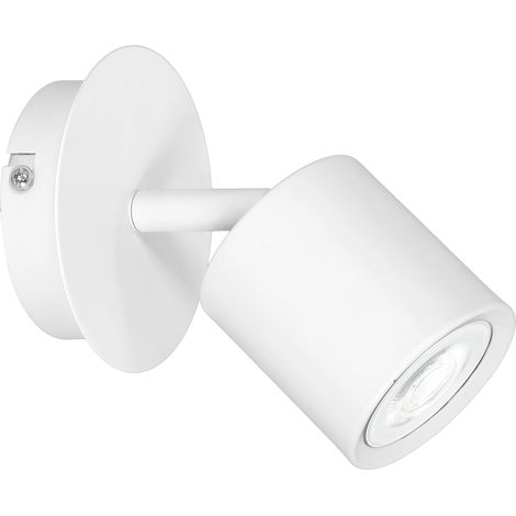 Lampada spot parete/soffitto bianca orientabile GU10 8W Demia