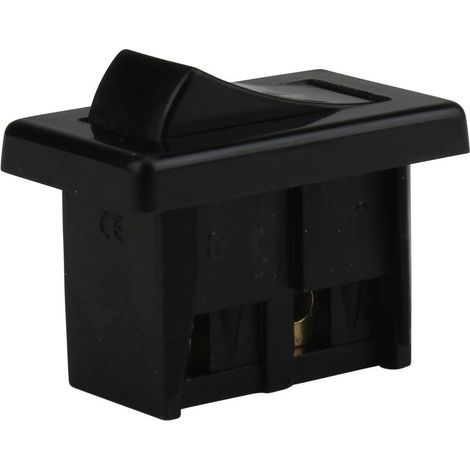 Einbau-Wippschalter 1p 250V 2A schwarz Lampenzubehör (1/2)