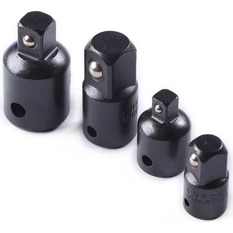 Kit adaptateur réducteur de prise à cliquet carré 4 pièces 1/2 3/8, 3/8 1/4 (Noir) Noir - (1/5)