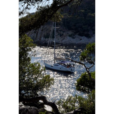 Tableau sur toile calanques reflet de soleil 30x45 cm - Impression sur Toile Murale Décorative - Image imprimée en HD sur Toile - Toile sur Châssis en Bois FSC - Fabriqué en France (1/5)