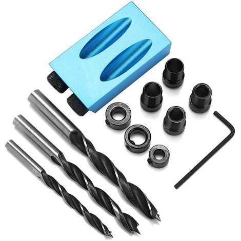 Positioning tool kit, blind hole drilling kit, woodworking mitre guide, woodworking guide, portable woodworking clamping frame (1/4)