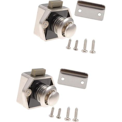 Ensemble de 2 loquets porte placard en ABS argenté pour (1/5)