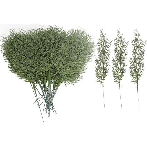 40 pcs Branches de pin artificielles, Feuilles de Verdure de Noël Faux pin Faux tiges de cèdre de Noël Faux Pics de pin tiges pour couronnes d'arbres de Noël guirlandes (1/5)