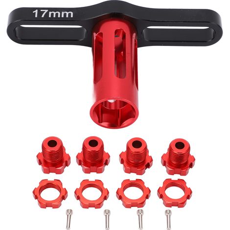écrous hexagonaux de 17 mm pour moyeux de roue cannelés Traxxas 5353X EREVO Summit 1/10 RC Car (Rouge) (1/5)