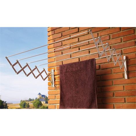 Ausziehbare Akkordeon-Wäscheleine aus weißem Epoxidharz, 180 cm