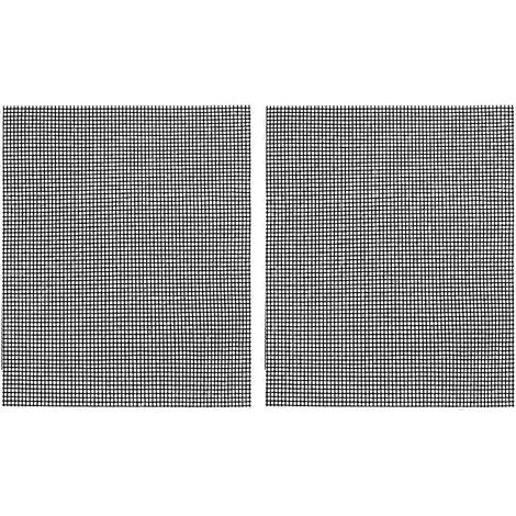 Lot de 2 tapis de cuisson en maille pour barbecue, réutilisables et antiadhésifs, pour l'extérieur.-40x33cm-Black