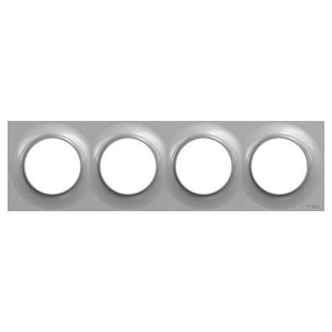 Placca interruttore Schneider Electric odace styl alluminio 4 posti