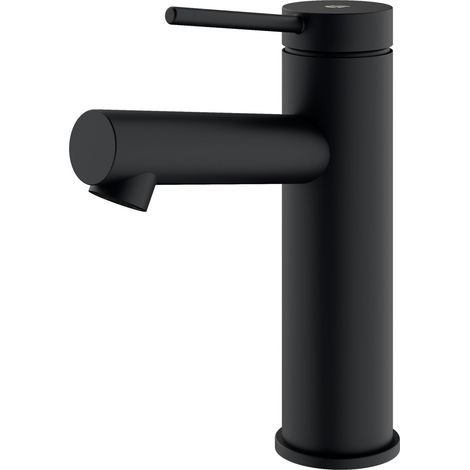 BERNSTEIN - Miscelatore per lavabo in acciaio inox, design nero opaco, getto delicato e risparmio idrico - 4x17x14cm (LxAxP) - VIREO	Nero opaco
