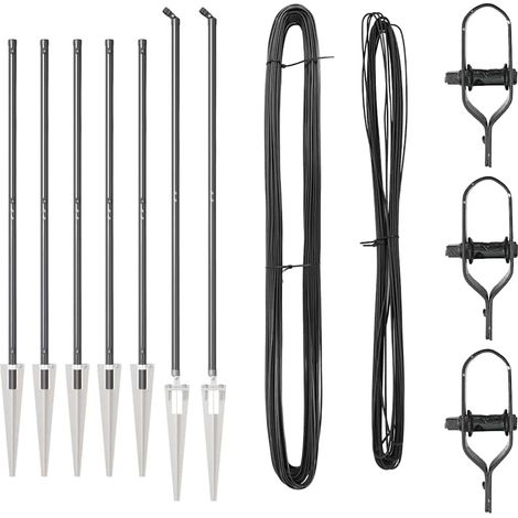Poteau de clôture. 7 pcs Gris Acier (1/5)