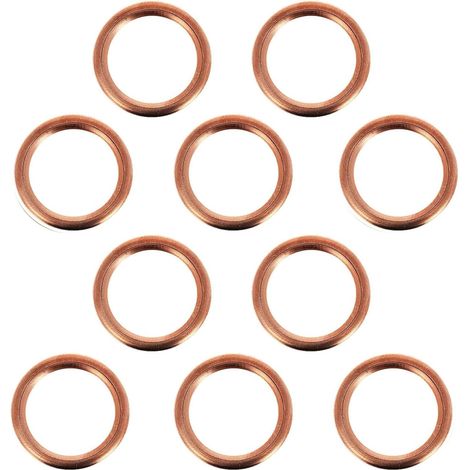 10 Stück Dichtung für Ölablassschrauben, 16 x 22 x 2 mm Kupfer-Dichtung, flache Unterlegscheibe für Citroën Peugeot Renault MINI Dacia C3 C4 C5 Jumper Picasso DS5 Berlingo Duster 306 307 (1/5)