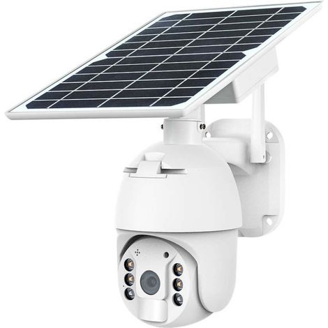 Telecamera PTZ con pannello solare, 4G, 2.0 megapixel, visione notturna, sensore di movimento, con microfono e altoparlante integrati, bianco - V-TAC VT-11024-4G 11616 (1/5)