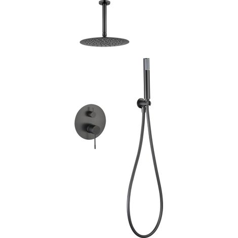 IMEX GPP059/BGM GENOVA-PIAMONTE Monomando Conjunto Empotrado Black Gun Metal - ref: GPP059/BGM (1/2)