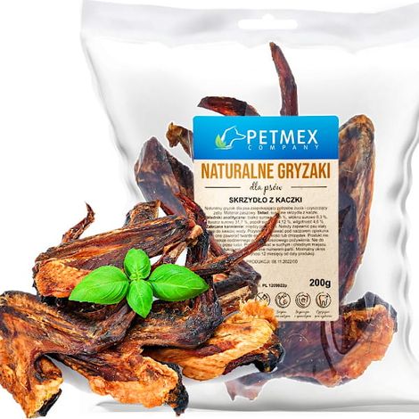 Golosina masticable natural para perros Petmex Alitas de pato secas 200 g (1/3)