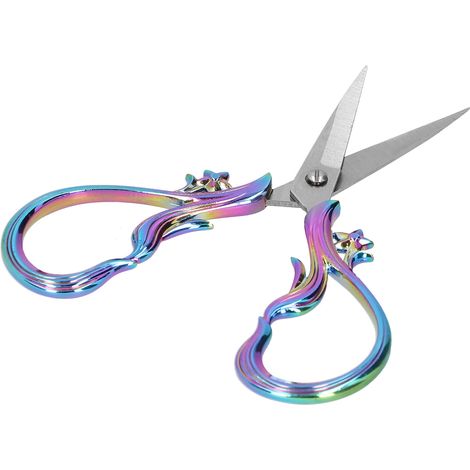 Ciseaux rétro en acier inoxydable pour loisirs créatifs, broderie et couture (multicolores) (1/5)