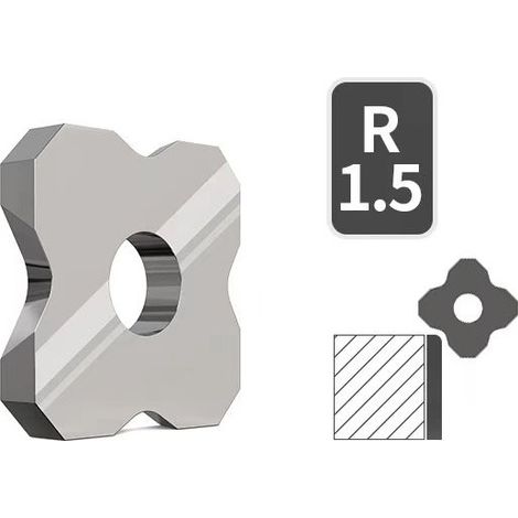 Lame de chanfreinage R1.5 Outil de finition pour le placage de chants, outil de biseautage pour le travail du bois, outil pour plaquer les chants, panneau PVC sans peinture, couteau de finition pour p (1/5)