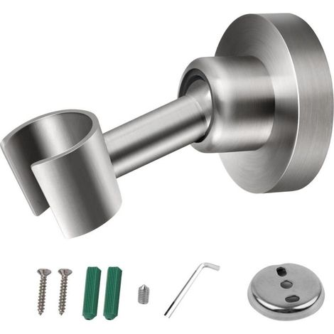 304 Stainless Steel Shower Head Holder Universal Shower Head Holder 360° Adjustable Shower Head Holder with Installation Screws (1/5)